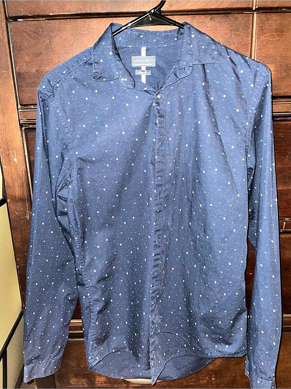 BRAND NEW Zara Man Speckled Button Down Blue Size Medium